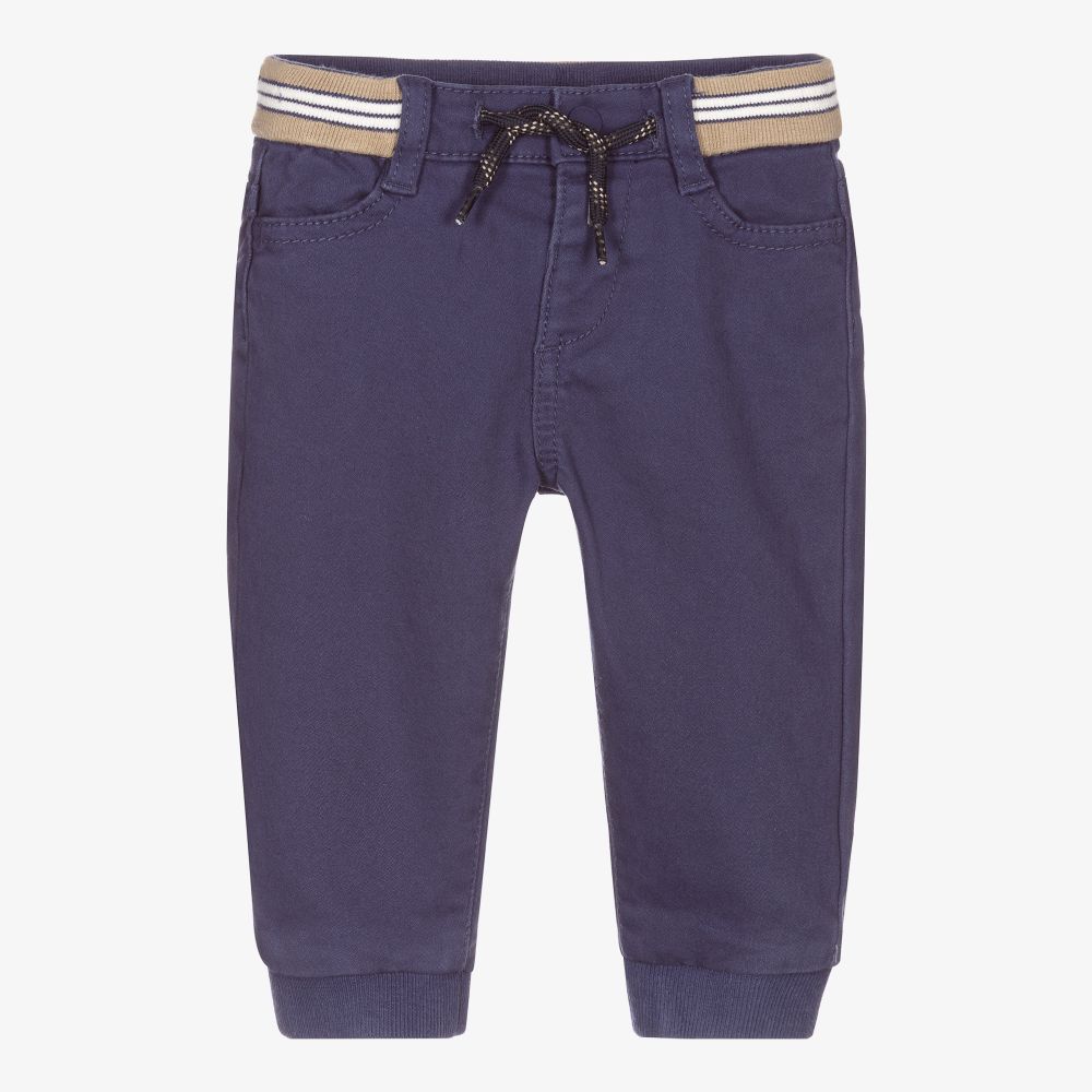 Mayoral - Синие хлопковые брюки для мальчиков | Childrensalon