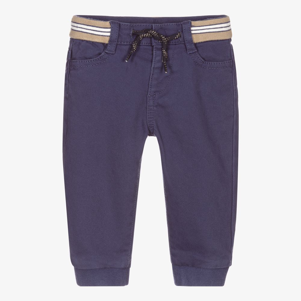 Mayoral - Boys Blue Cotton Trousers | Childrensalon