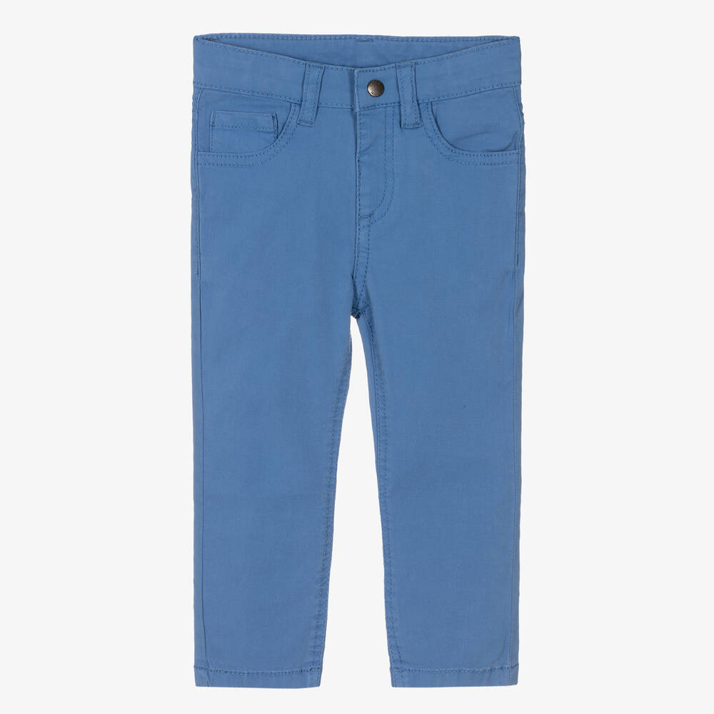 Mayoral - Boys Blue Cotton Trousers | Childrensalon