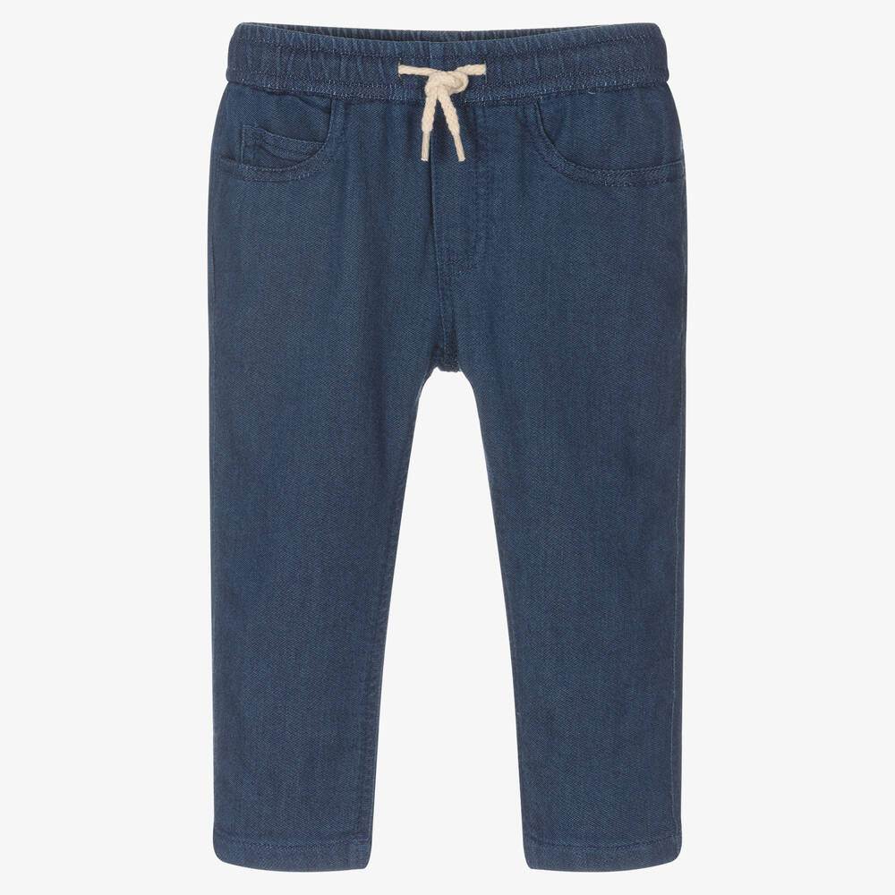 Mayoral - Boys Blue Cotton Trousers | Childrensalon