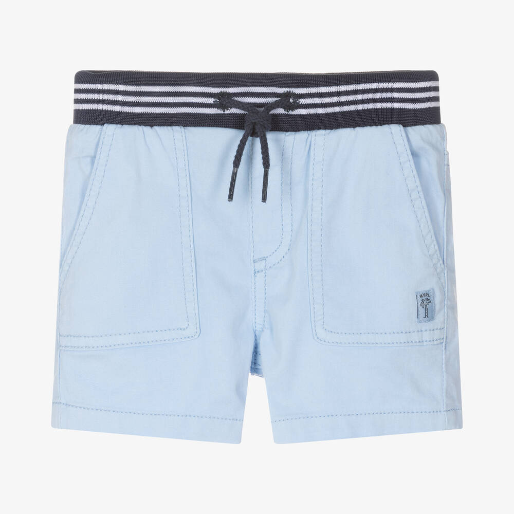 Mayoral - Boys Blue Cotton Twill Shorts | Childrensalon