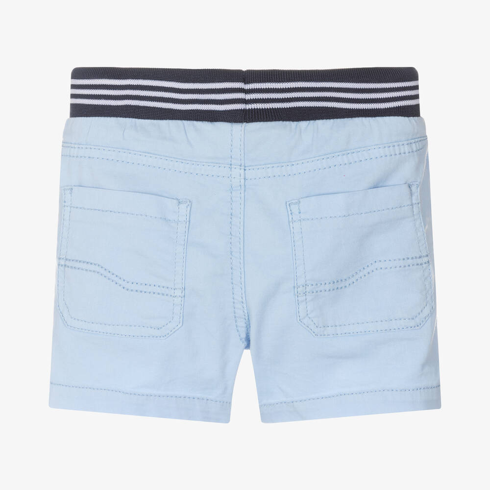 Mayoral-Boys Blue Cotton Twill Shorts | Childrensalon Outlet