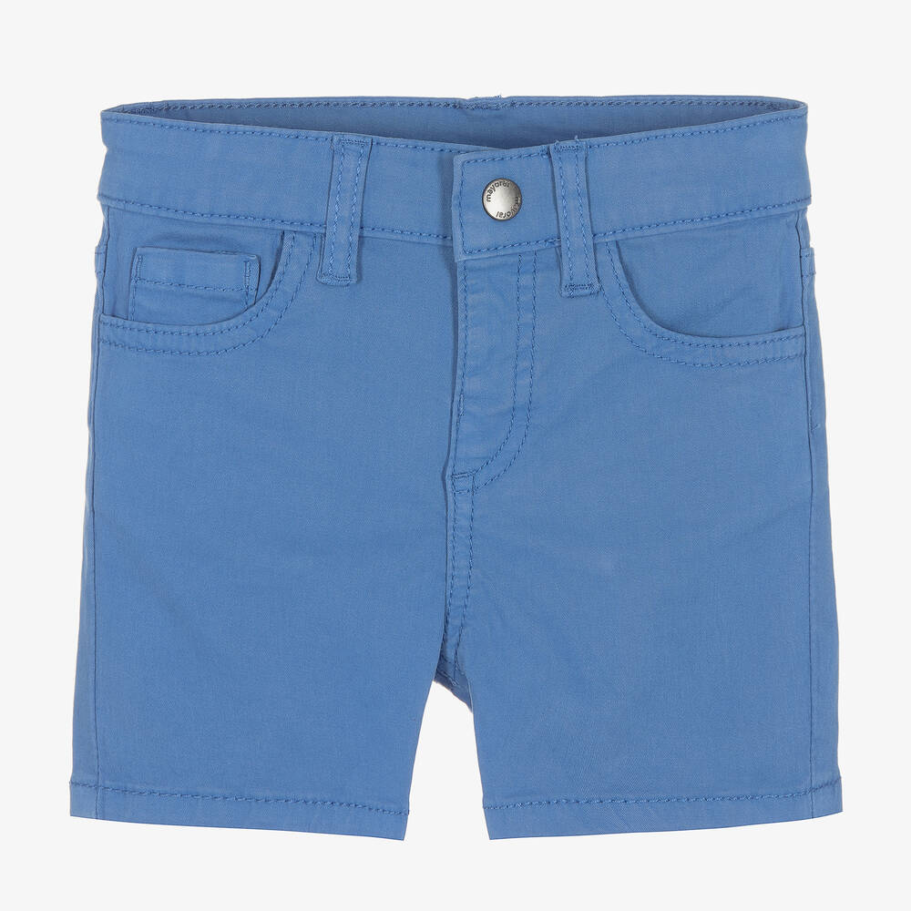 Mayoral - Boys Blue Cotton Twill Shorts | Childrensalon