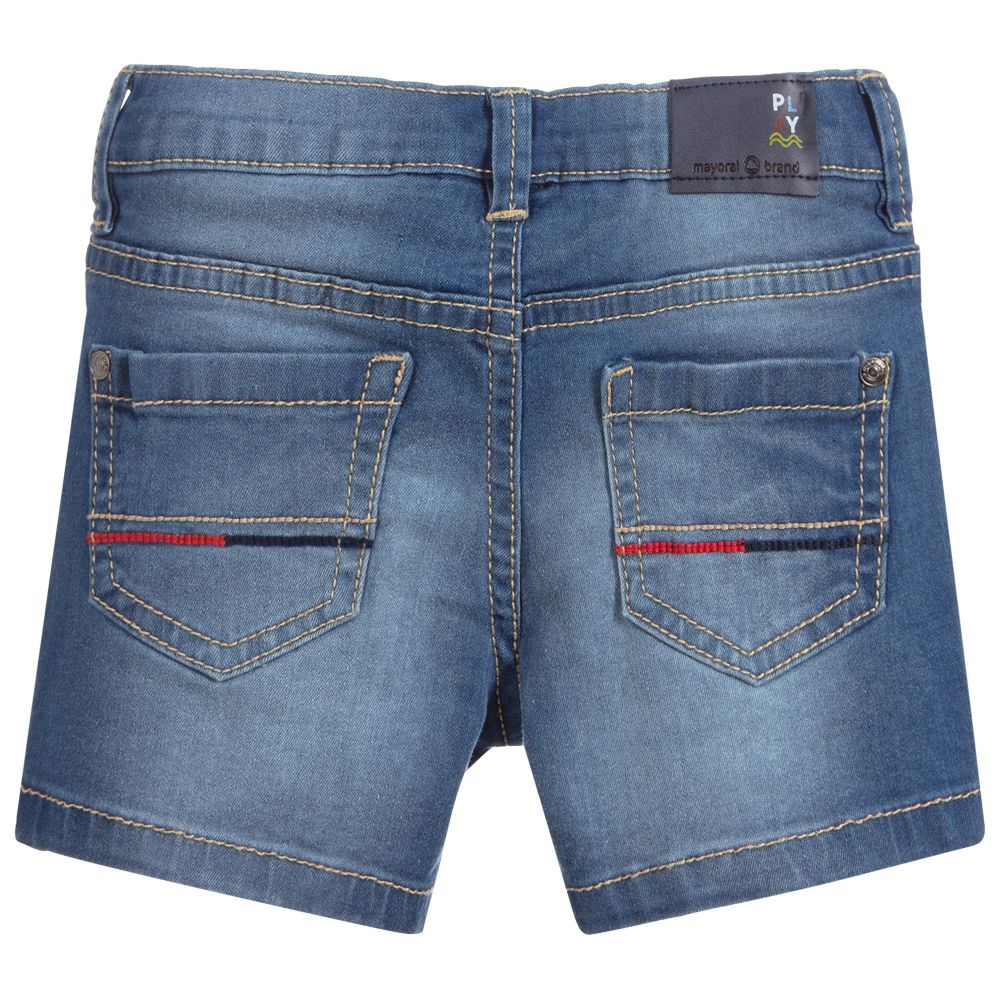 Mayoral-Boys Blue Denim Boat Shorts | Childrensalon Outlet