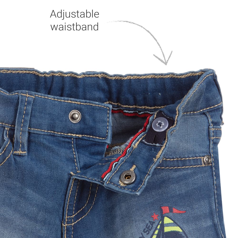 Mayoral-Boys Blue Denim Boat Shorts | Childrensalon Outlet