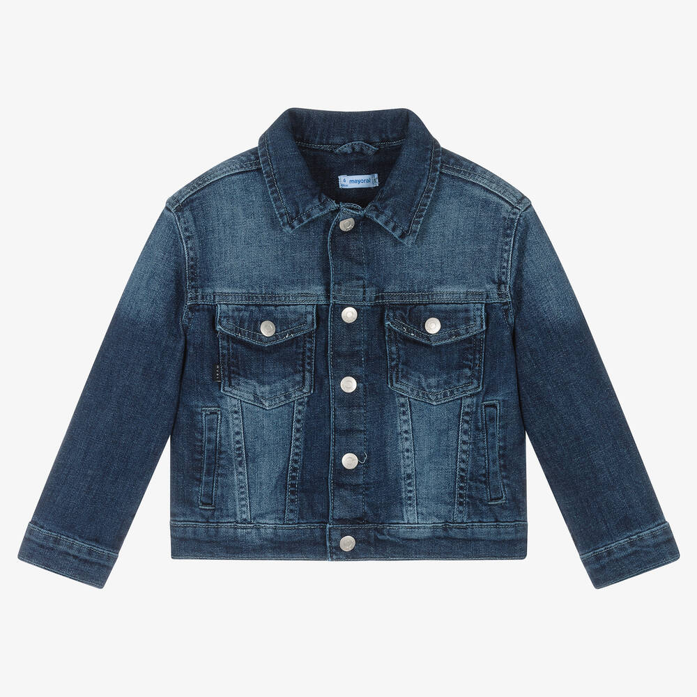 Mayoral-Boys Blue Denim Jacket | Childrensalon Outlet
