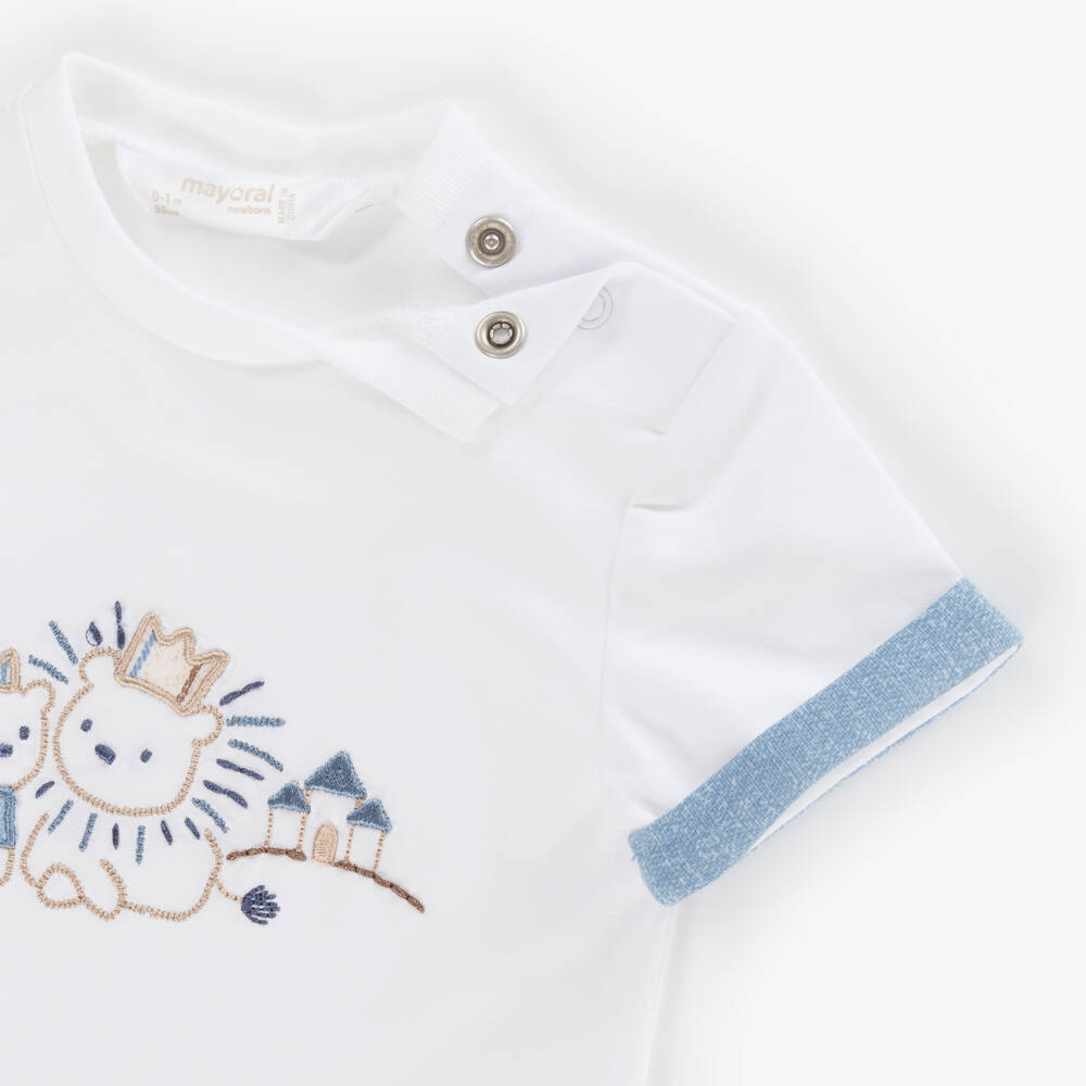 Mayoral Newborn-Boys Blue Duo Cotton Shorts Set | Childrensalon Outlet