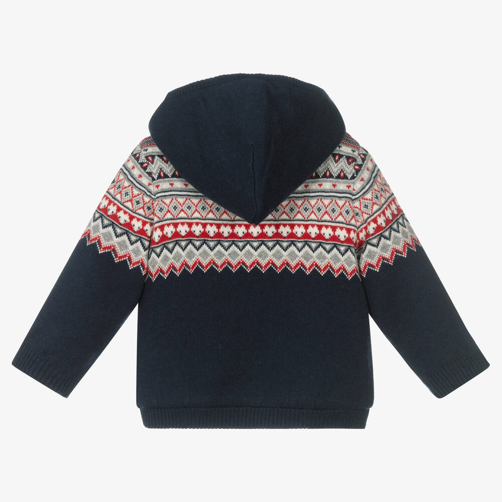 Mayoral-Boys Blue Fair Isle Zip-Up Top | Childrensalon Outlet