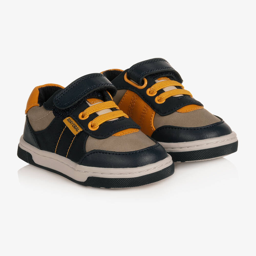 Mayoral - حذاء جلد صناعي لون كحلي للمواليد | Childrensalon