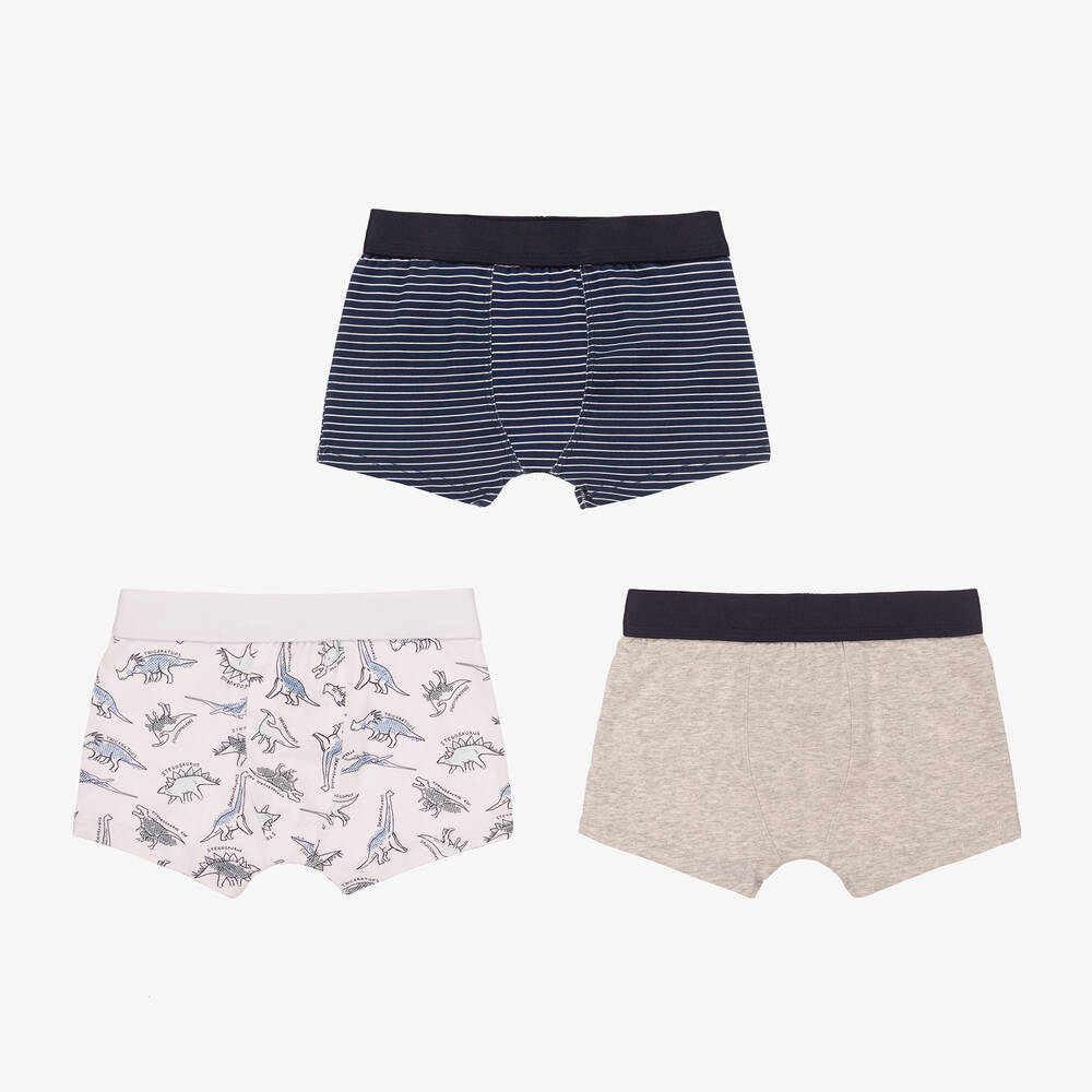 مايورال-شورت بوكسر قطن جيرسي لون كحلي ورمادي (عدد 3) | Childrensalon Outlet