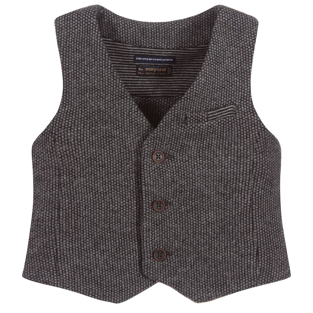 Mayoral - Boys Blue & Grey Waistcoat | Childrensalon