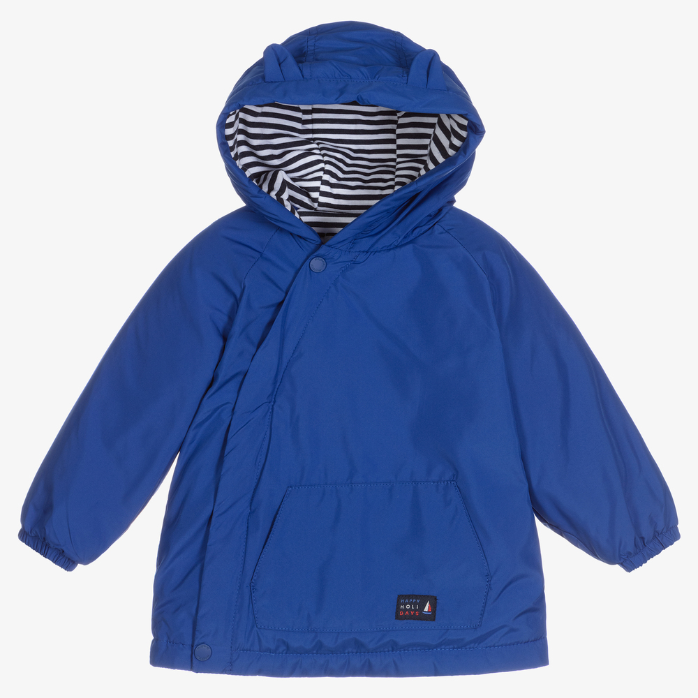 Mayoral - Boys Blue Hooded Coat | Childrensalon