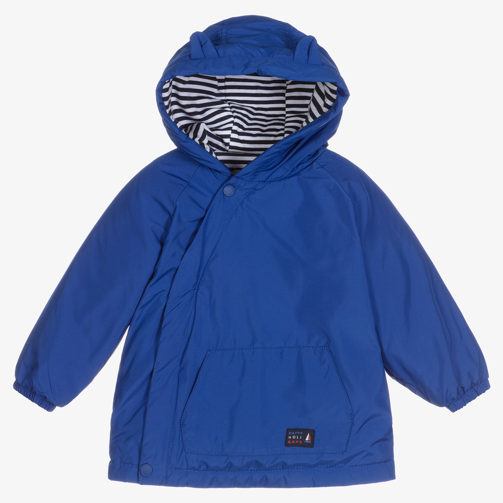 Mayoral-Boys Blue Hooded Coat | Childrensalon Outlet