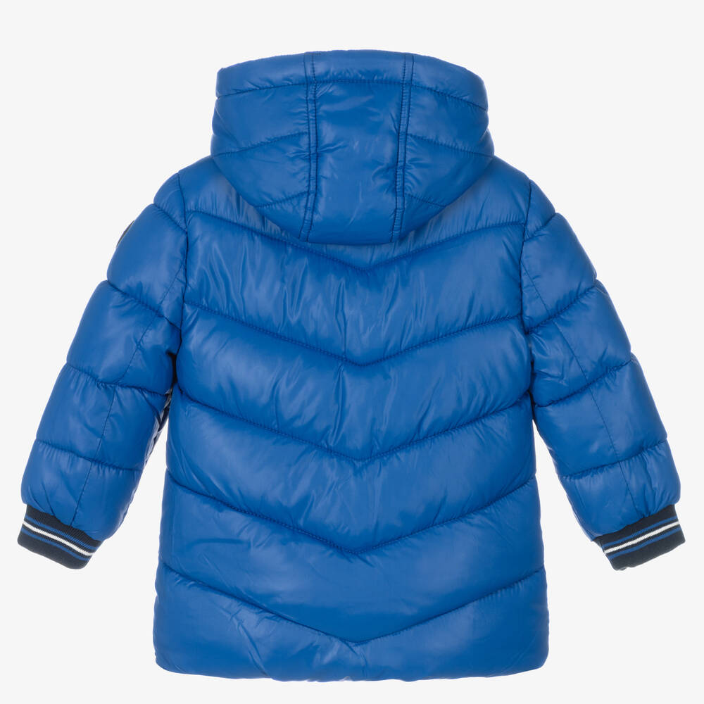 Mayoral-Boys Blue Hooded Puffer Coat | Childrensalon Outlet