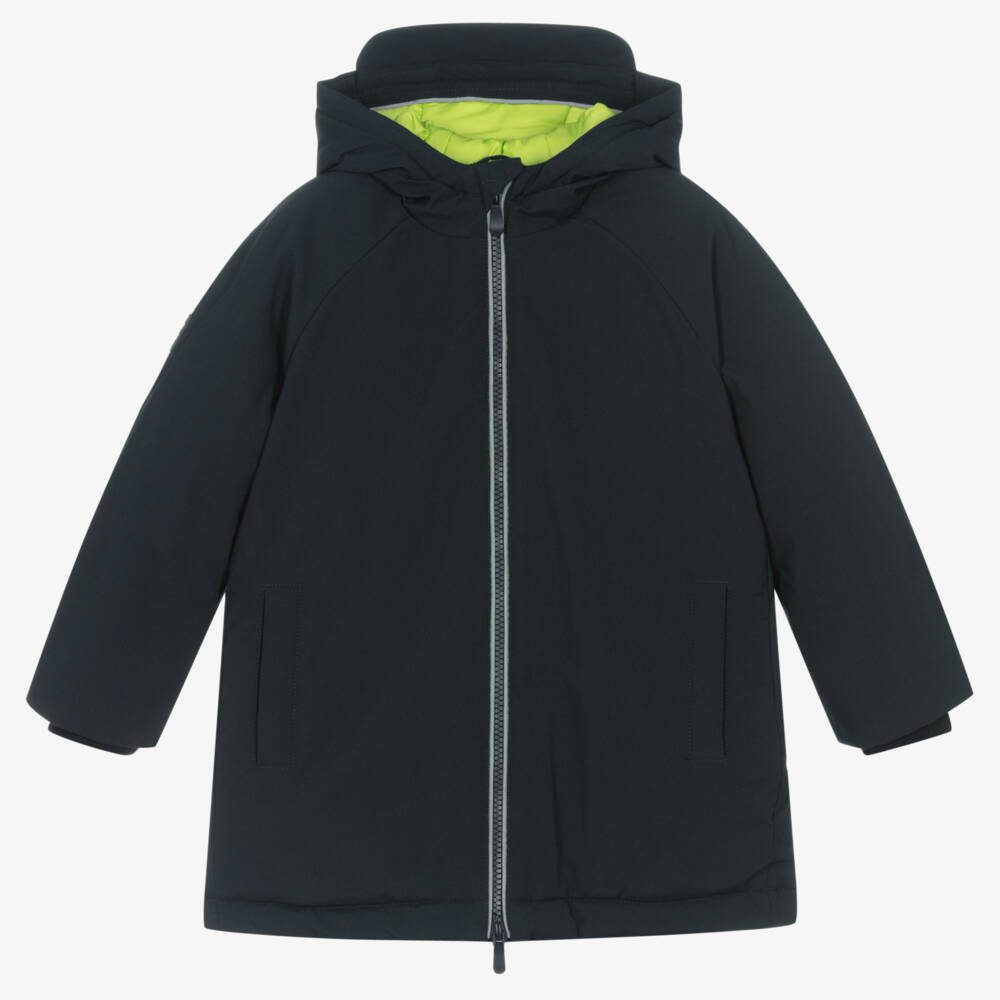 Mayoral-Boys Blue Hooded Puffer Jacket | Childrensalon Outlet