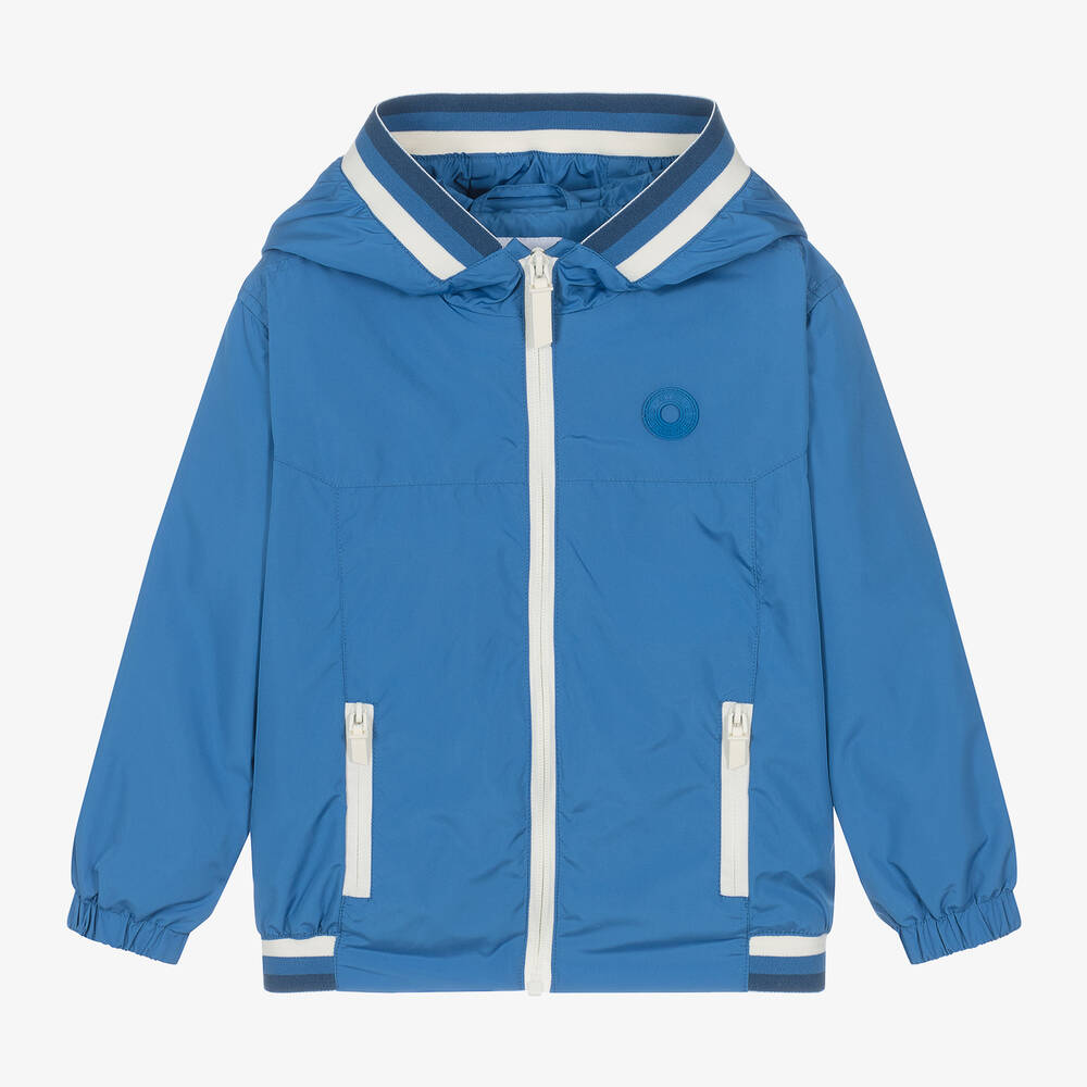 Mayoral-Boys Blue Hooded Windbreaker Jacket | Childrensalon Outlet