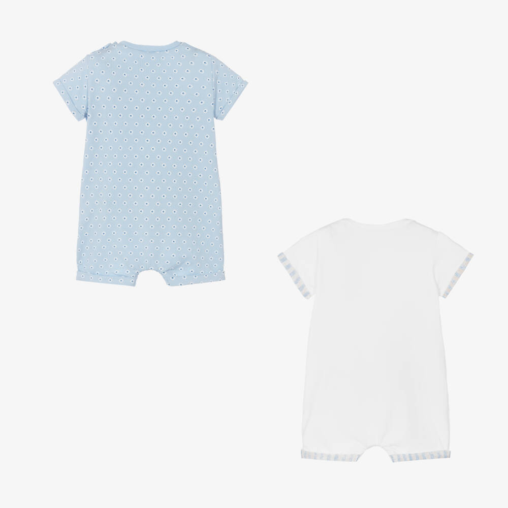 Mayoral Newborn-Boys Blue & Ivory Bunny Shorties (2 Pack) | Childrensalon Outlet