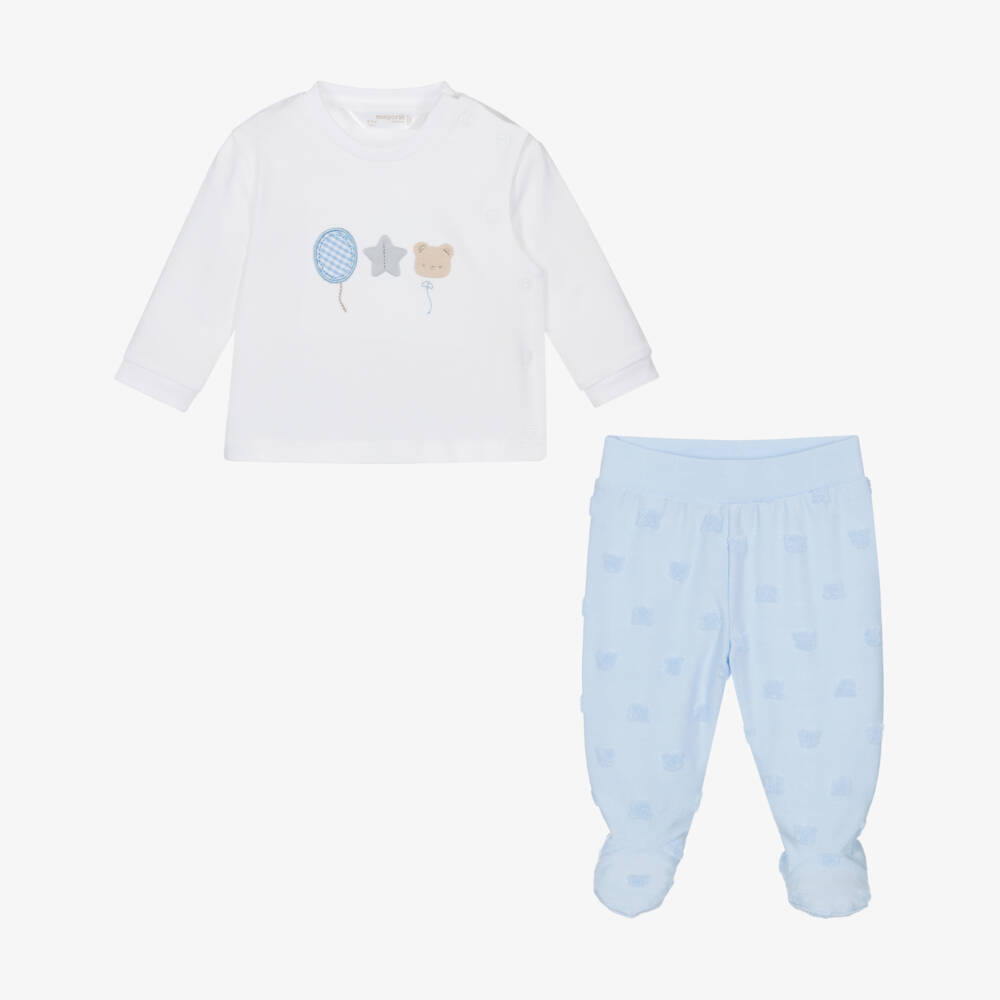 Mayoral Newborn-Boys Blue & Ivory Cozy Set | Childrensalon Outlet