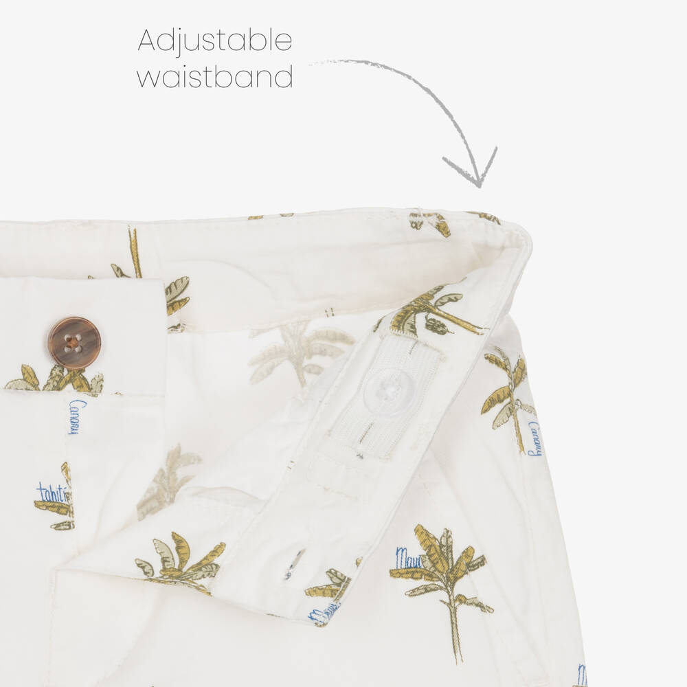 Mayoral-Boys Blue & Ivory Palm Tree Shorts Set | Childrensalon Outlet