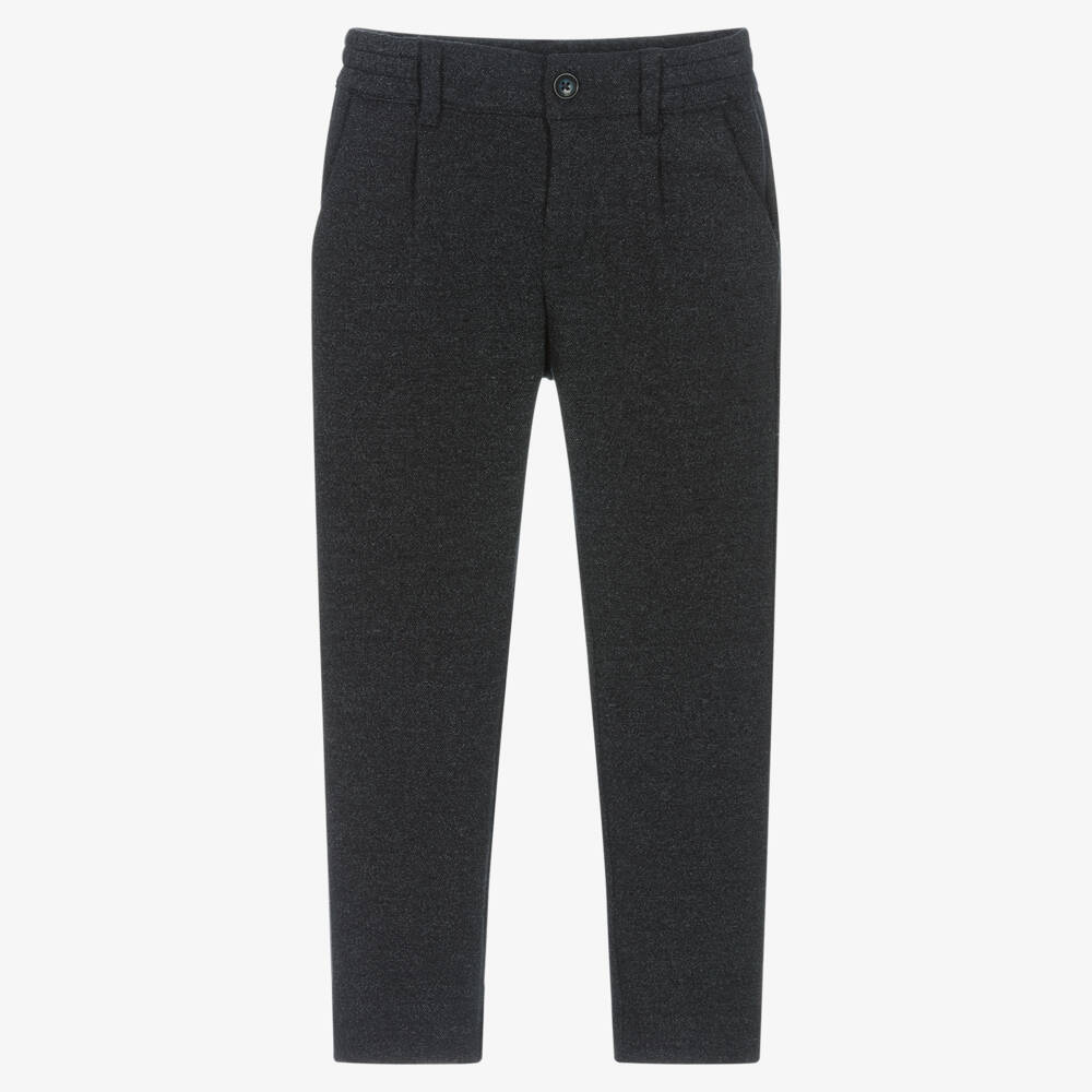 Mayoral-Boys Blue Jersey Chino Trousers | Childrensalon Outlet