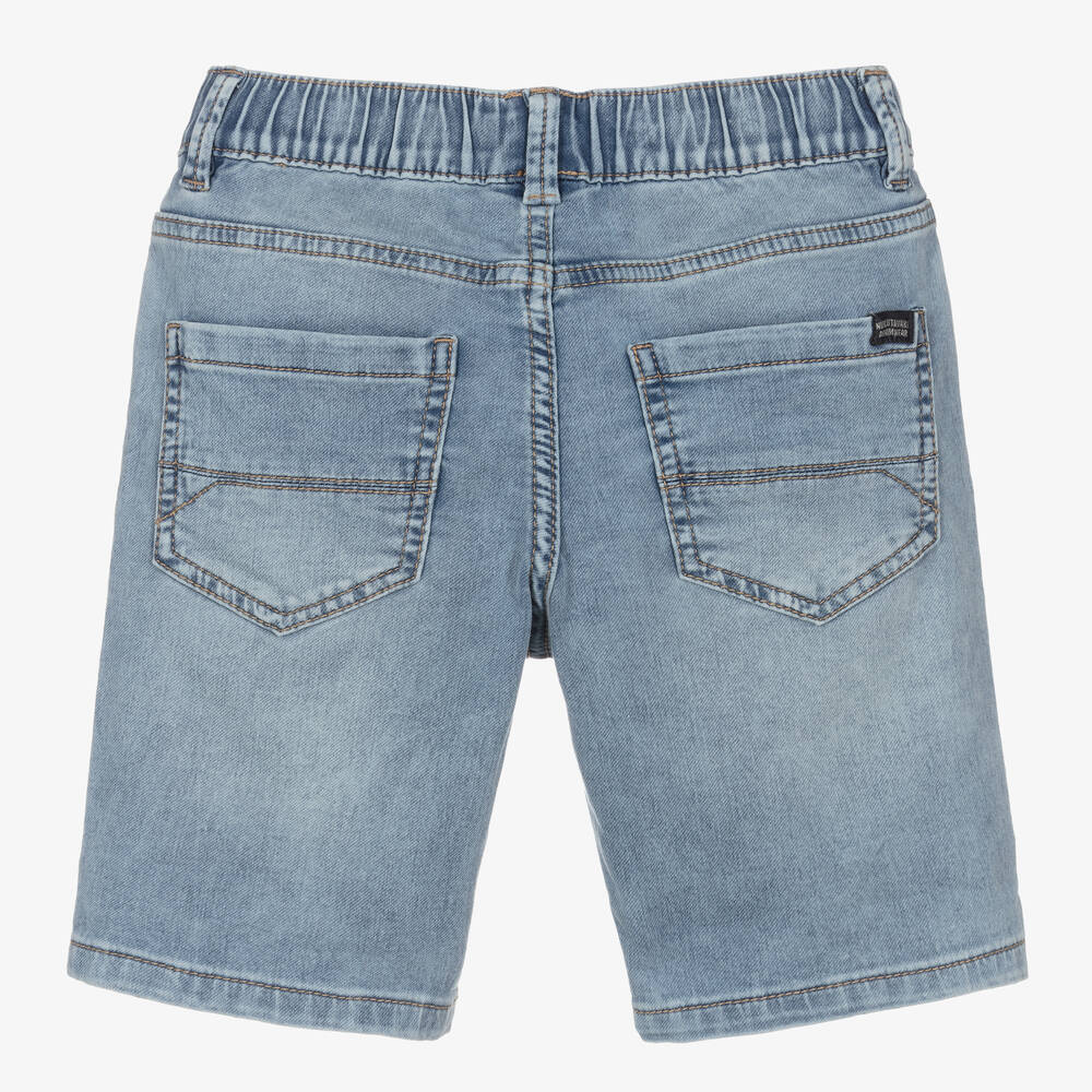 Mayoral Nukutavake-Boys Blue Jersey Denim Shorts | Childrensalon Outlet