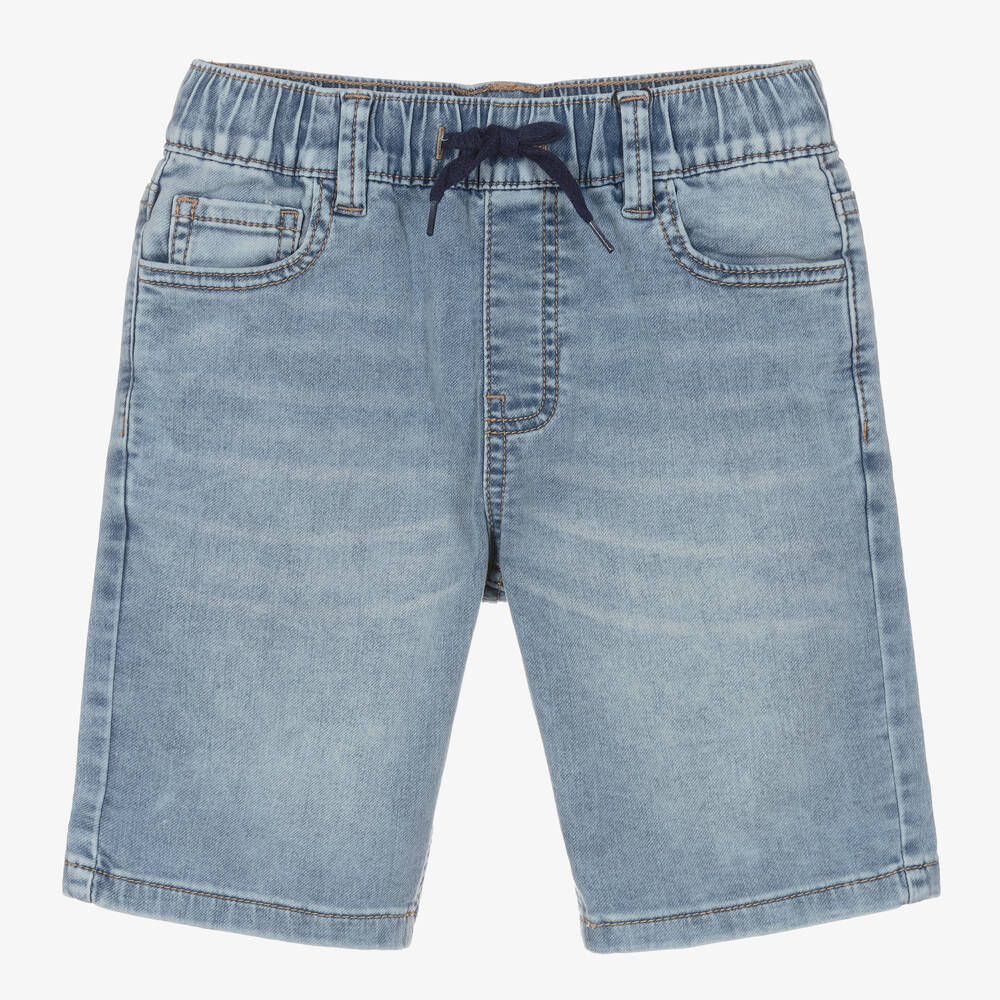 Mayoral Nukutavake-Boys Blue Jersey Denim Shorts | Childrensalon Outlet