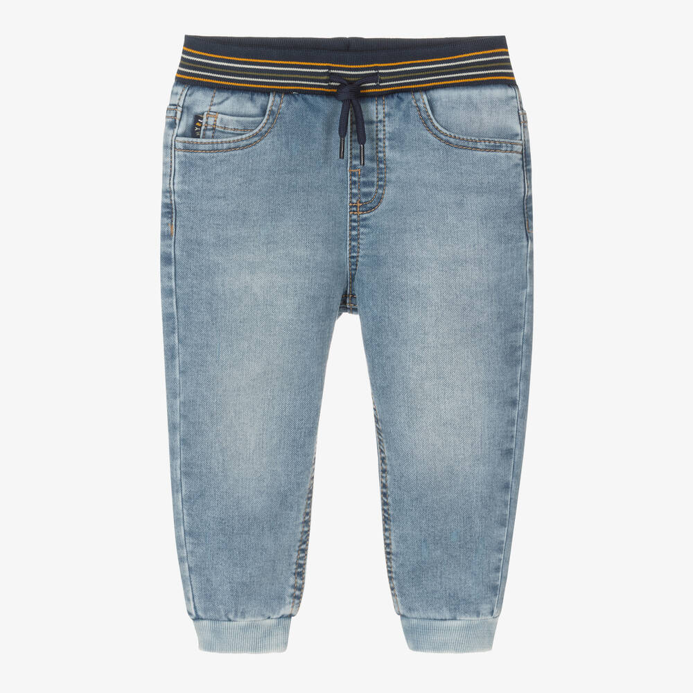 Mayoral - Boys Blue Jersey Jogger-Fit Jeans | Childrensalon