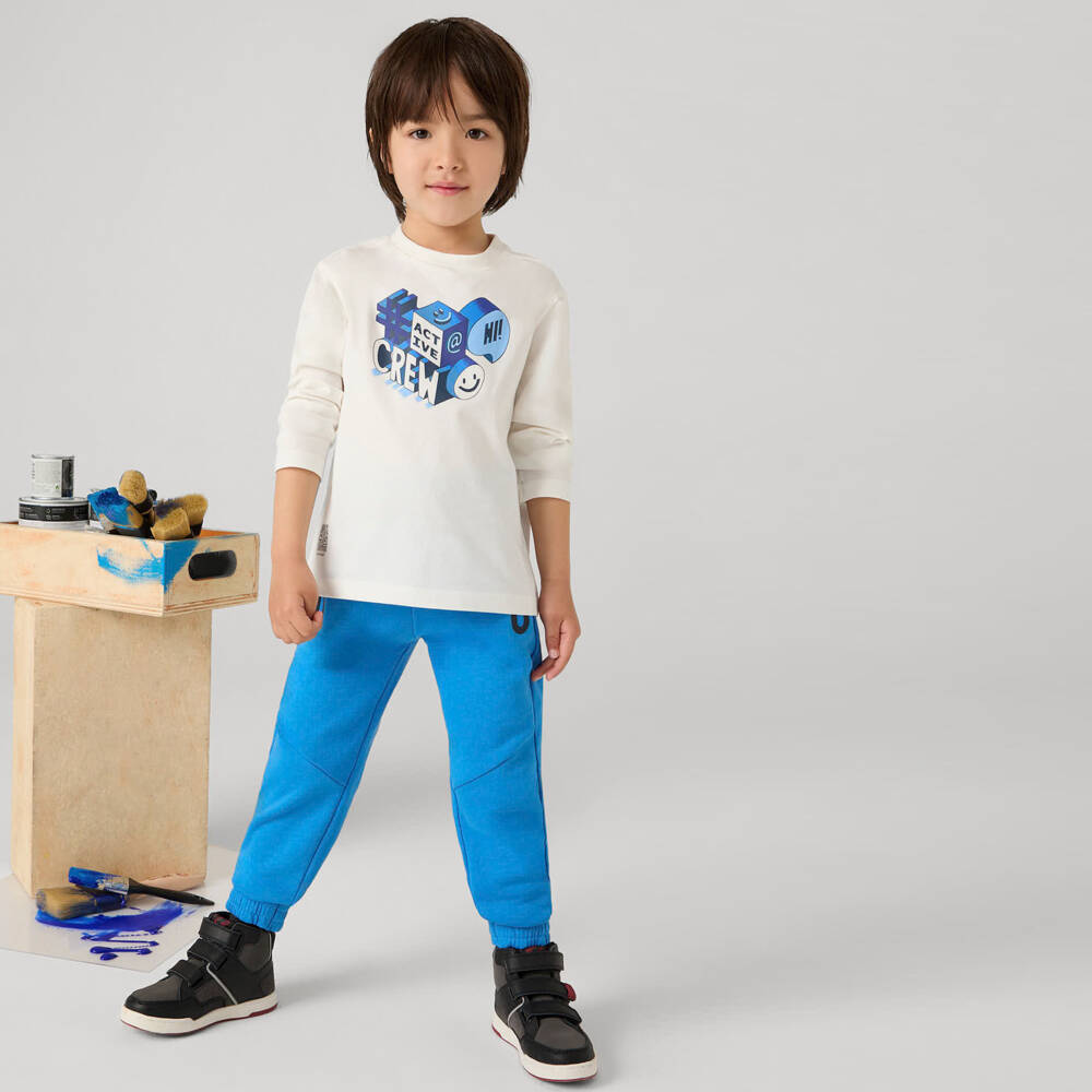 Mayoral-Boys Blue Jersey Trousers | Childrensalon Outlet