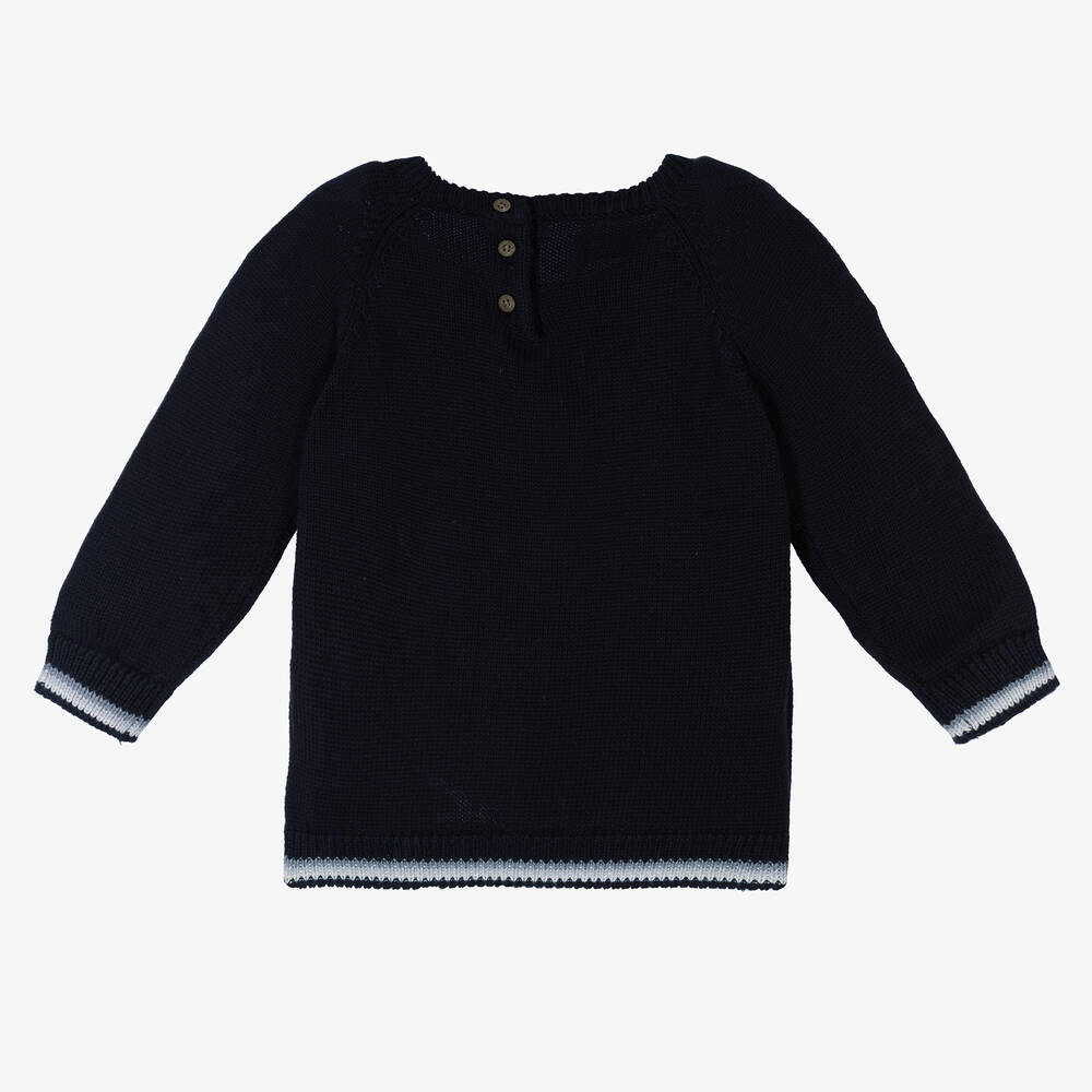 Mayoral-كنزة أطفال ولادي قطن محبوك لون كحلي | Childrensalon Outlet