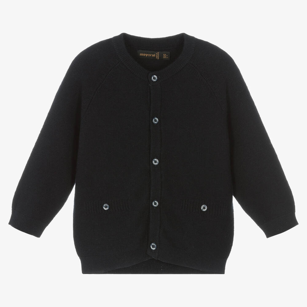 Mayoral-Boys Blue Knitted Cardigan | Childrensalon Outlet