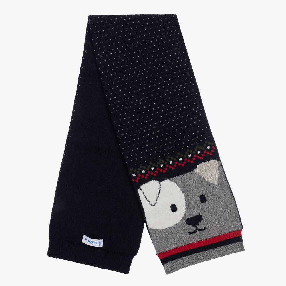 Mayoral-Синяя вязаная шапка и шарф | Childrensalon Outlet