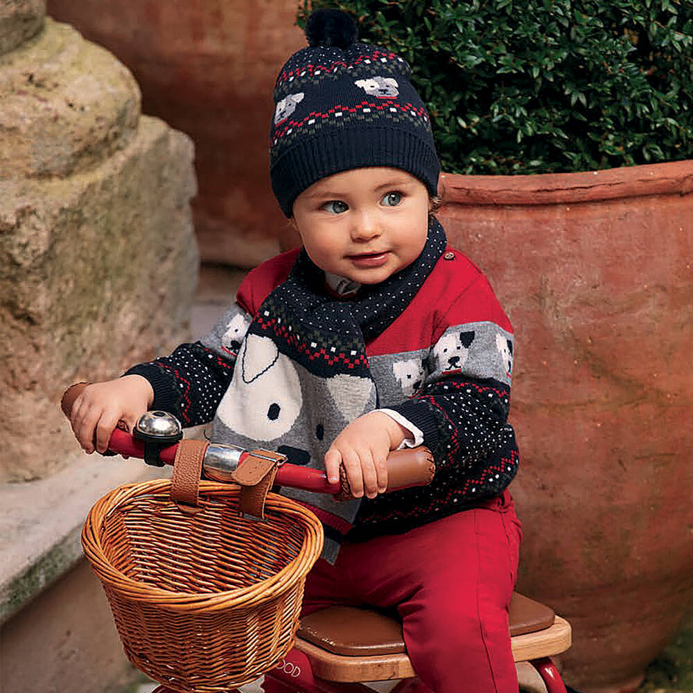 Mayoral-Синяя вязаная шапка и шарф | Childrensalon Outlet