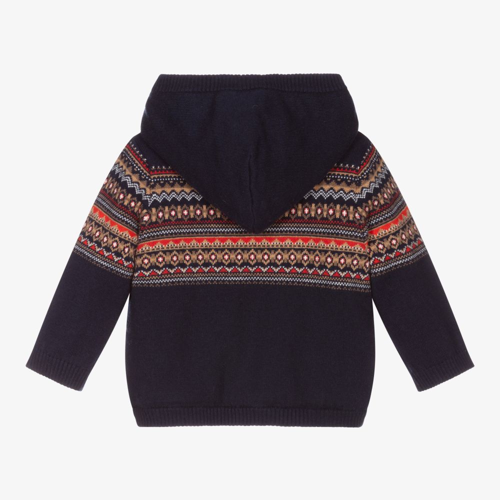 Mayoral-Boys Blue Knitted Zip-Up Top | Childrensalon Outlet