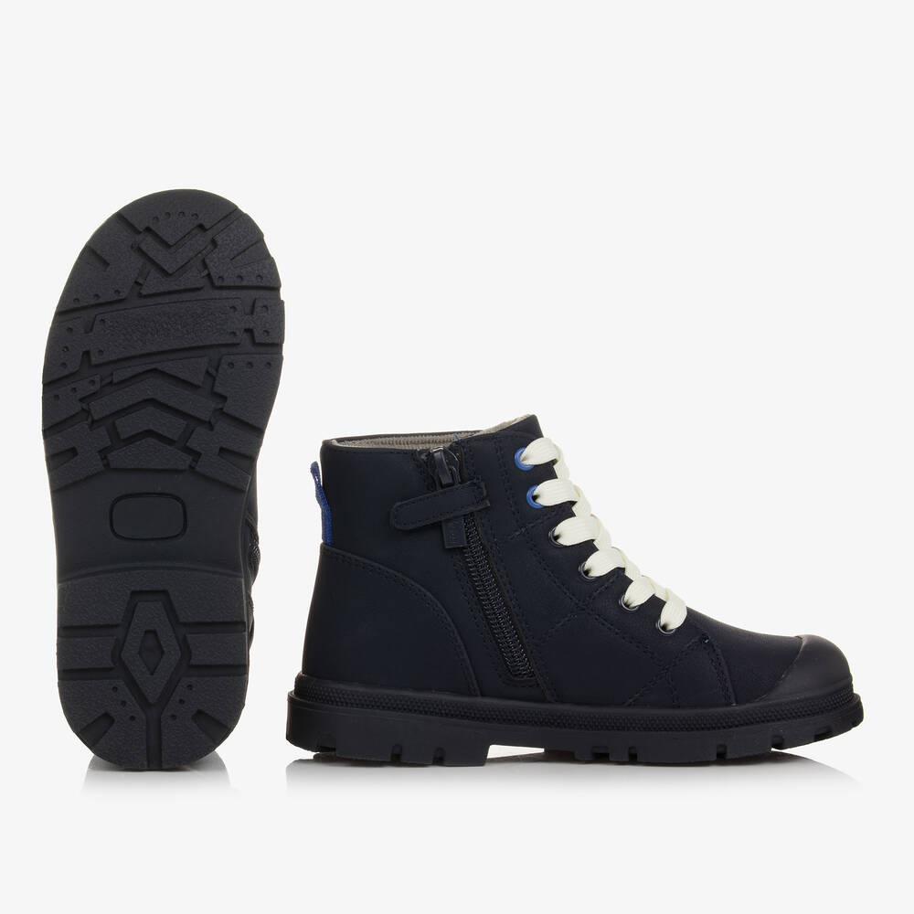 مايورال-بوت بكاحل عالي وأربطة جلد صناعي لون كحلي | Childrensalon Outlet