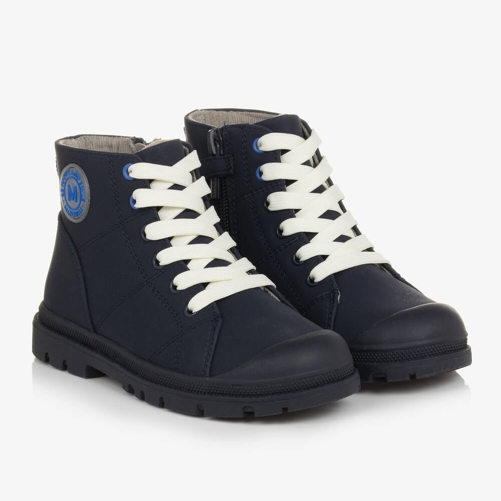 Mayoral - Boys Blue Lace-Up Ankle Boots | Childrensalon