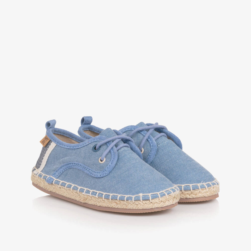 Mayoral-Boys Blue Lace-Up Cotton Espadrilles | Childrensalon Outlet