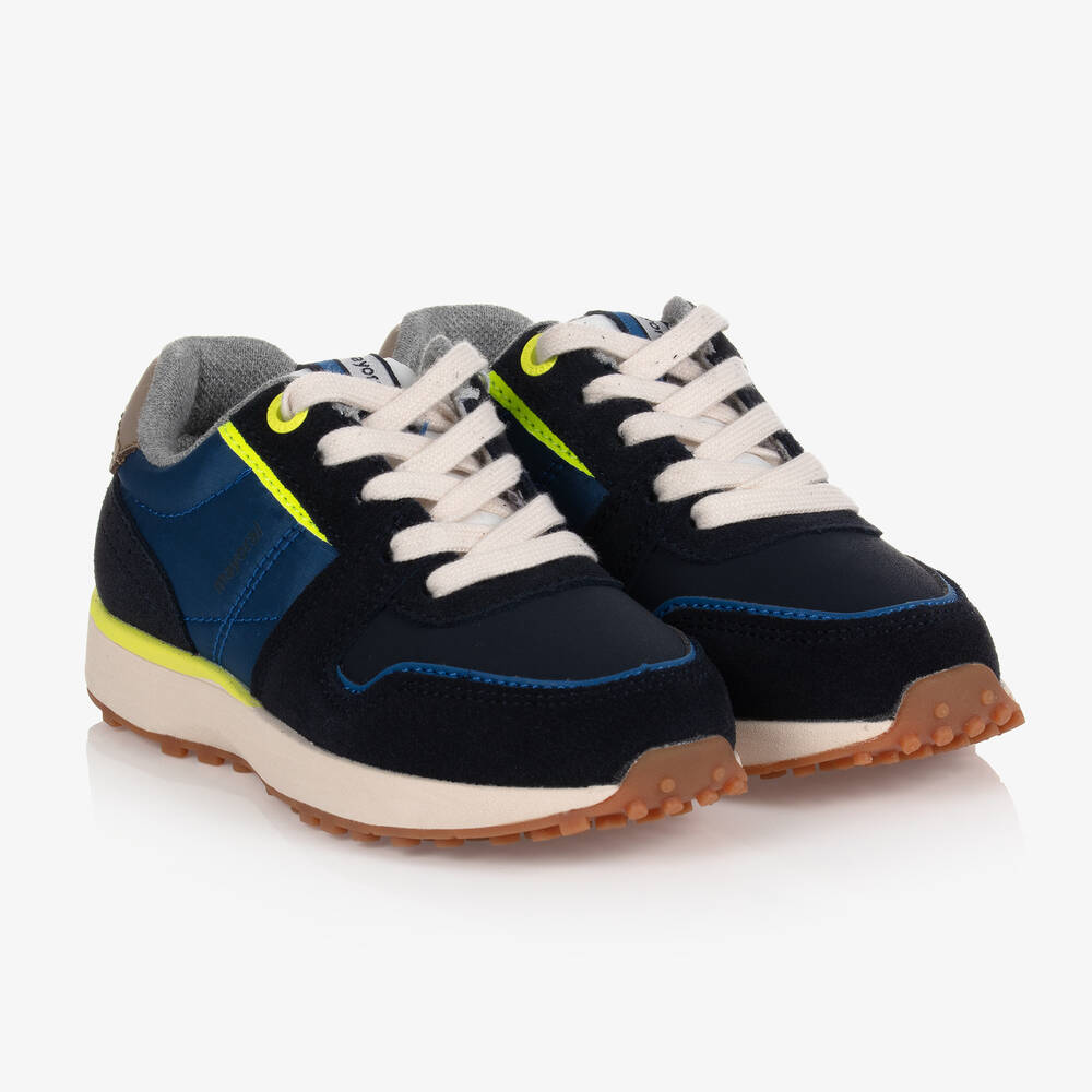 Mayoral - Boys Blue Lace-Up Trainers | Childrensalon