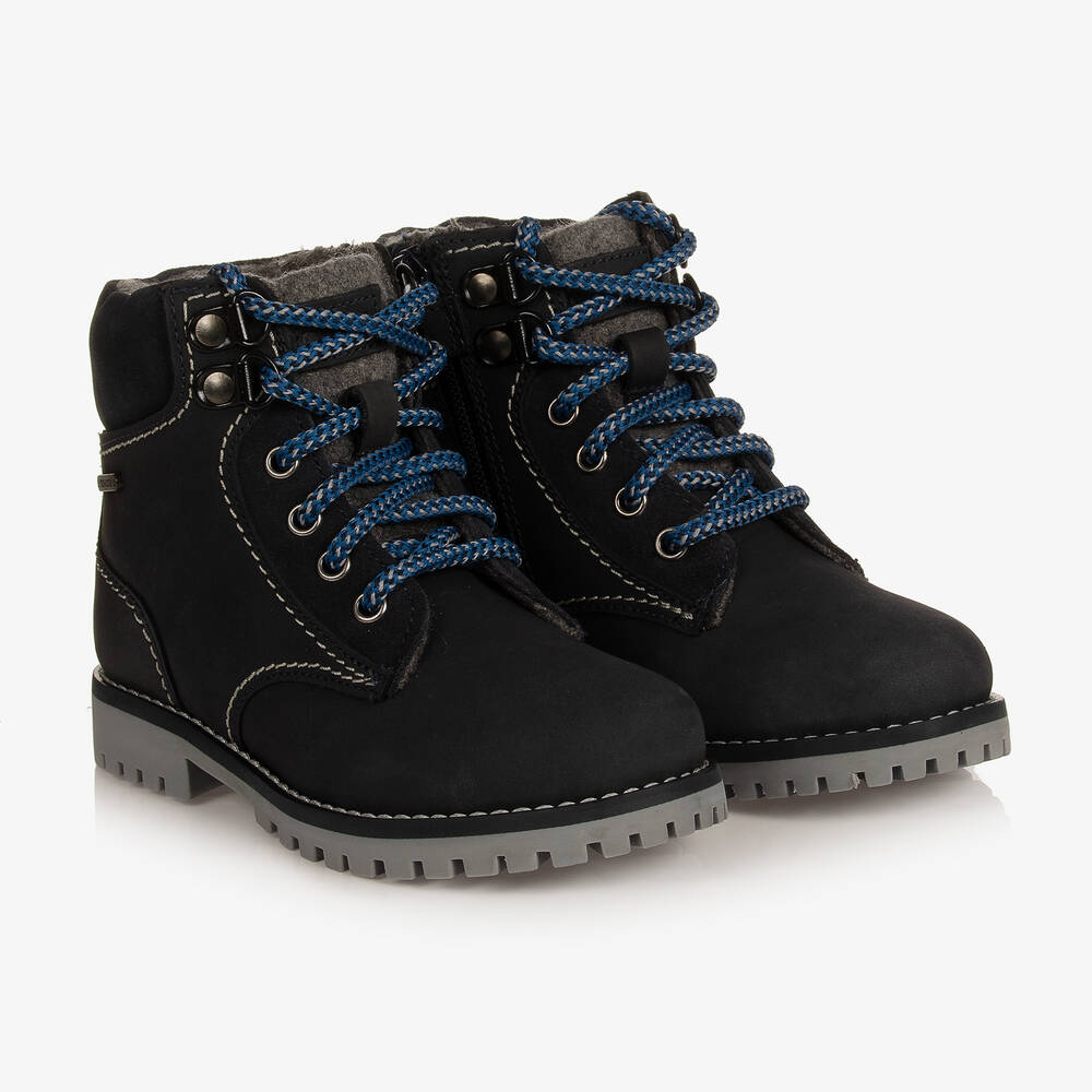 Mayoral - Boys Blue Leather Ankle Boots | Childrensalon