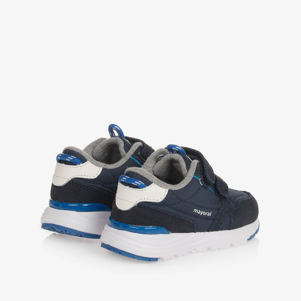 Mayoral-Boys Blue Leather & Textile Trainer | Childrensalon Outlet