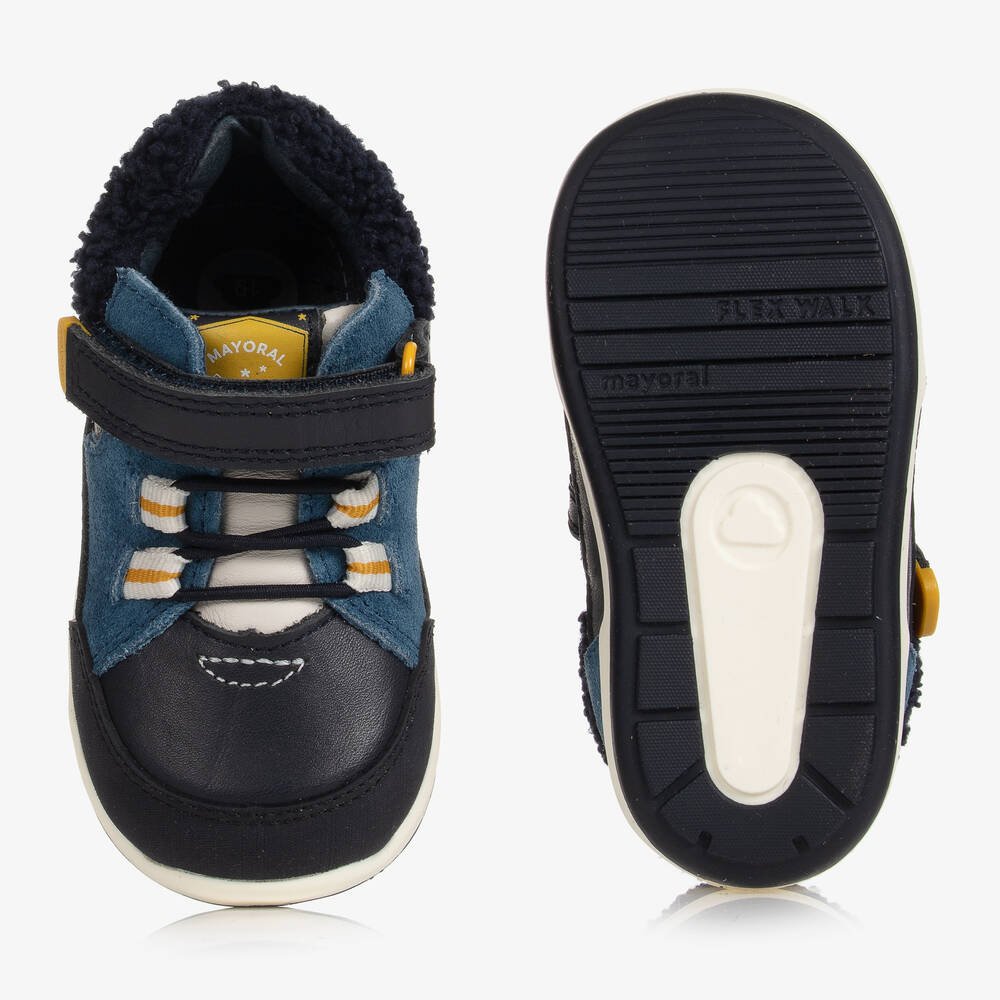 مايورال-ترينرز أطفال ولادي جلد وشامواه لون كحلي | Childrensalon Outlet