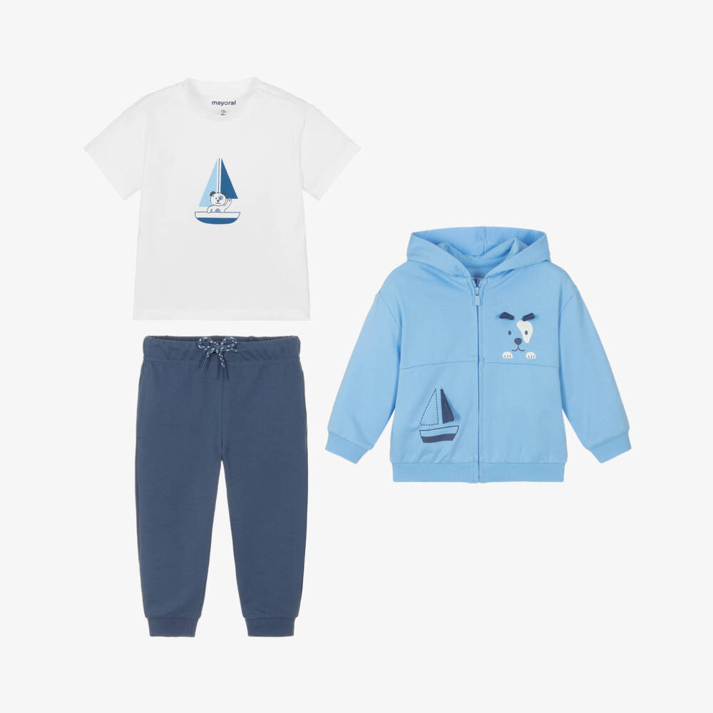 Mayoral-Boys Blue Maritime Pup Tracksuit | Childrensalon Outlet