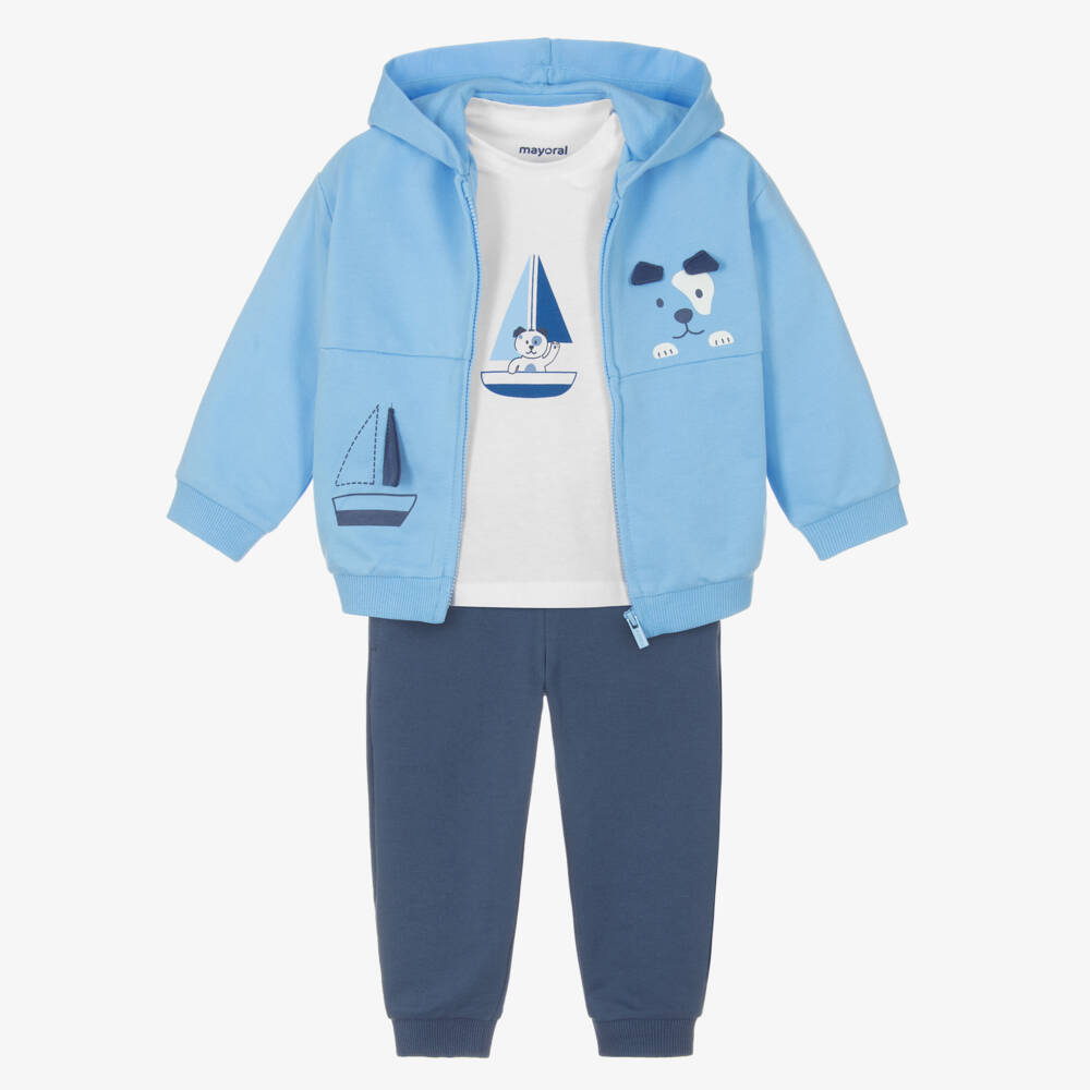 Mayoral-Boys Blue Maritime Pup Tracksuit | Childrensalon Outlet