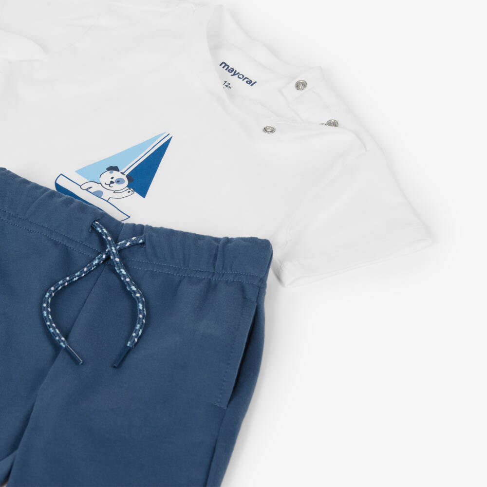 Mayoral-Boys Blue Maritime Pup Tracksuit | Childrensalon Outlet