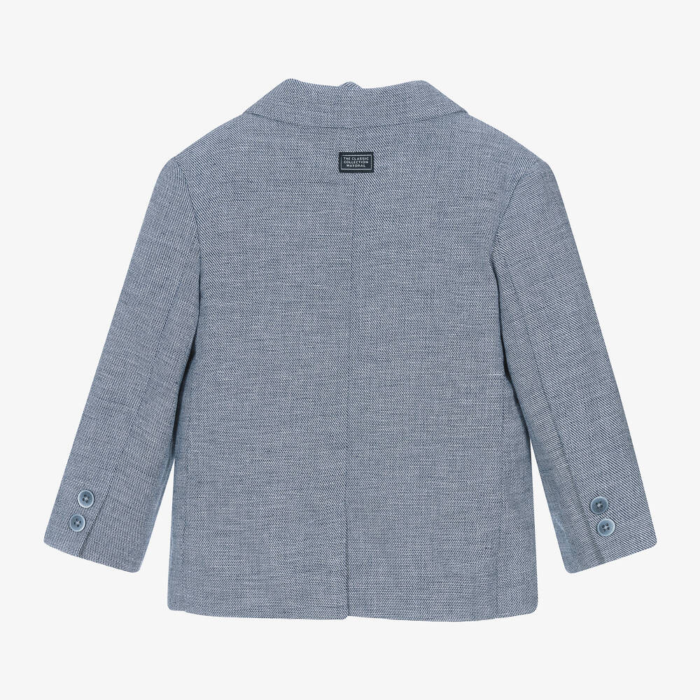 Mayoral-Boys Blue Marl Cotton & Linen Blazer | Childrensalon Outlet