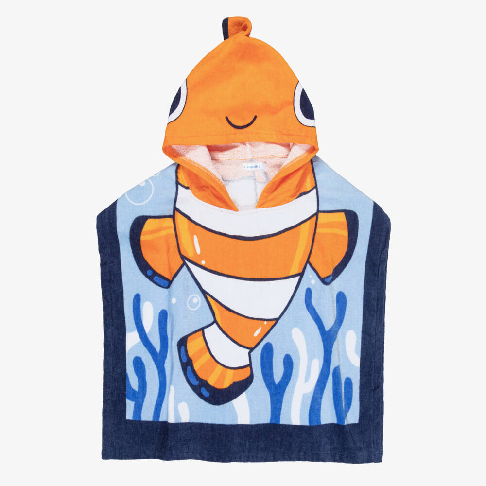 Mayoral-Boys' Blue & Orange Fish Towel Poncho | Childrensalon Outlet