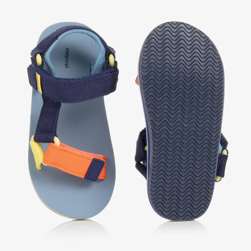Mayoral-Boys Blue & Orange Strap Sandals | Childrensalon Outlet