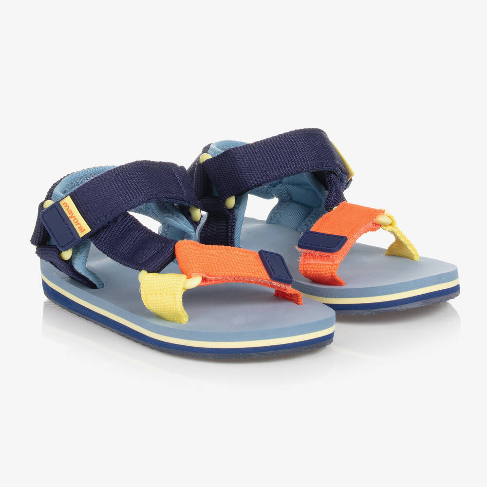 Mayoral - Boys Blue & Orange Strap Sandals | Childrensalon