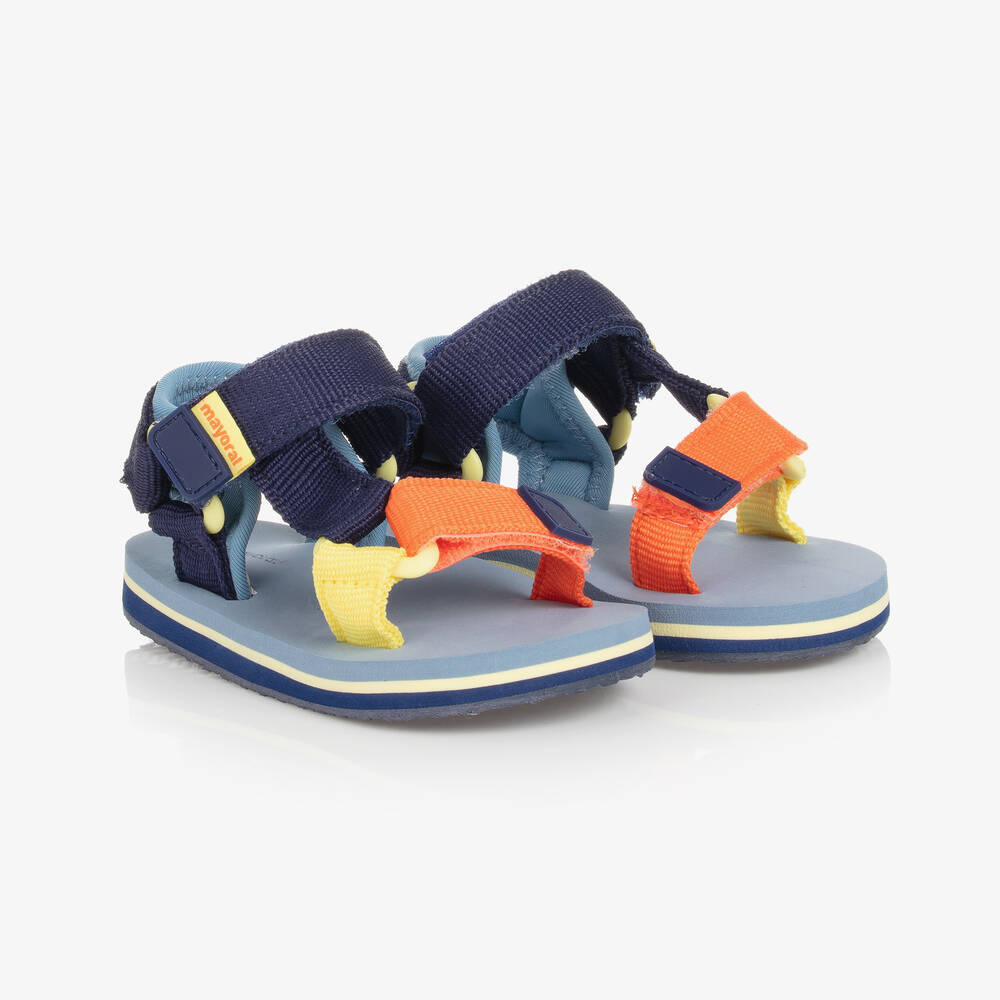 Mayoral - Сине-оранжевые сандалии с ремешками | Childrensalon
