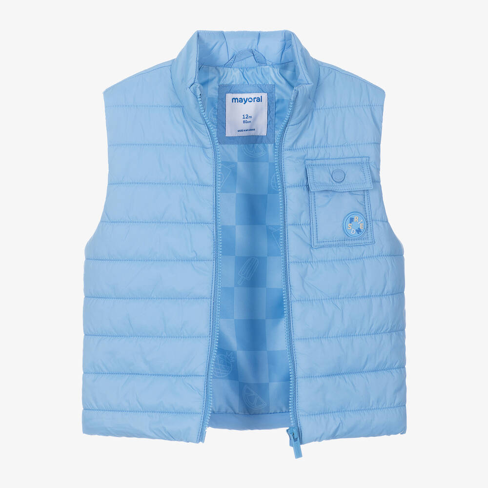 Mayoral-Boys Blue Padded Gilet | Childrensalon Outlet