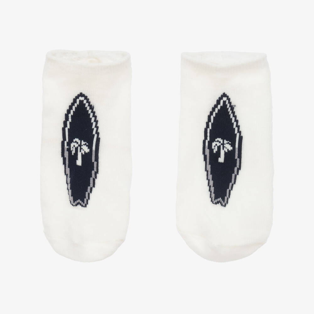 Mayoral-Boys Blue Palm Tree Socks (3 Pack) | Childrensalon Outlet